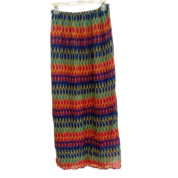 Windsor Multicolor Boho High Rise Slit Maxi Skirt Small - Picture 4 of 5